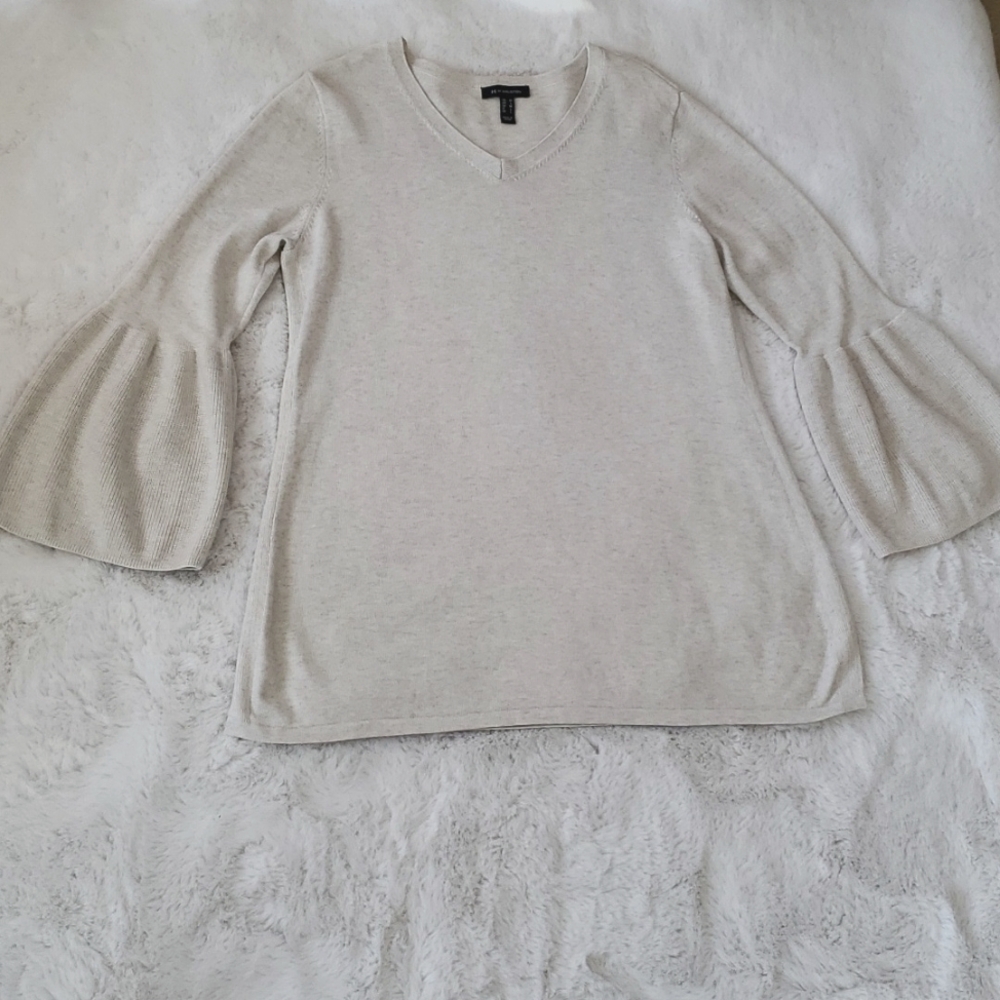 H by Halston oatmeal cream cotton sweater size medium
